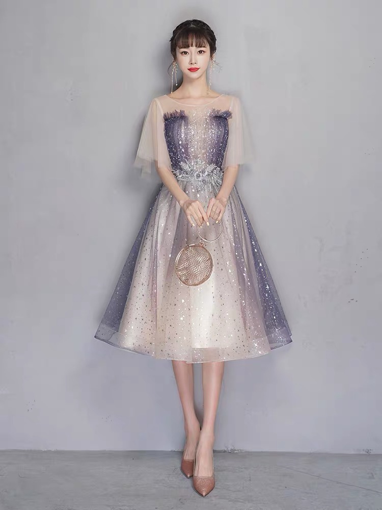 Starry sky, evening dress, short skirt for elementary school students, 2021 collection, new collection, suitable for teen