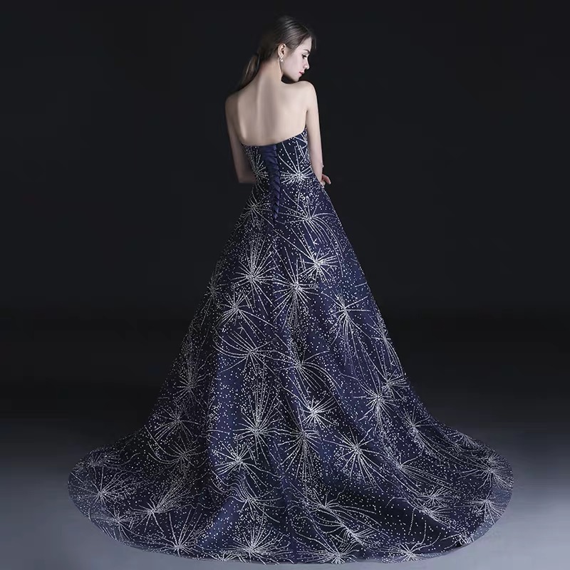 Long evening dress, tube top, starry sky, 2020, new collection Long evening dress, tube top, starry sky, 2020, new collection