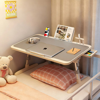 Foldable Bedside Study Table for Bed, a Must-Have for Students in Dormitories, Writing Desk with Adjustable Height, Suitable for Home Office, Laptop Table, Bay Window Bench Table