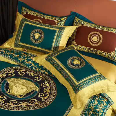 Luxury 120 600 root Egyptian long-staple cotton four-piece high-end villa tribute satin European digital bedding kit