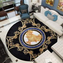 European-style carved velvet carpet Home living room bedroom round floor mat Multi-function coffee table mat cushion Yoga mat