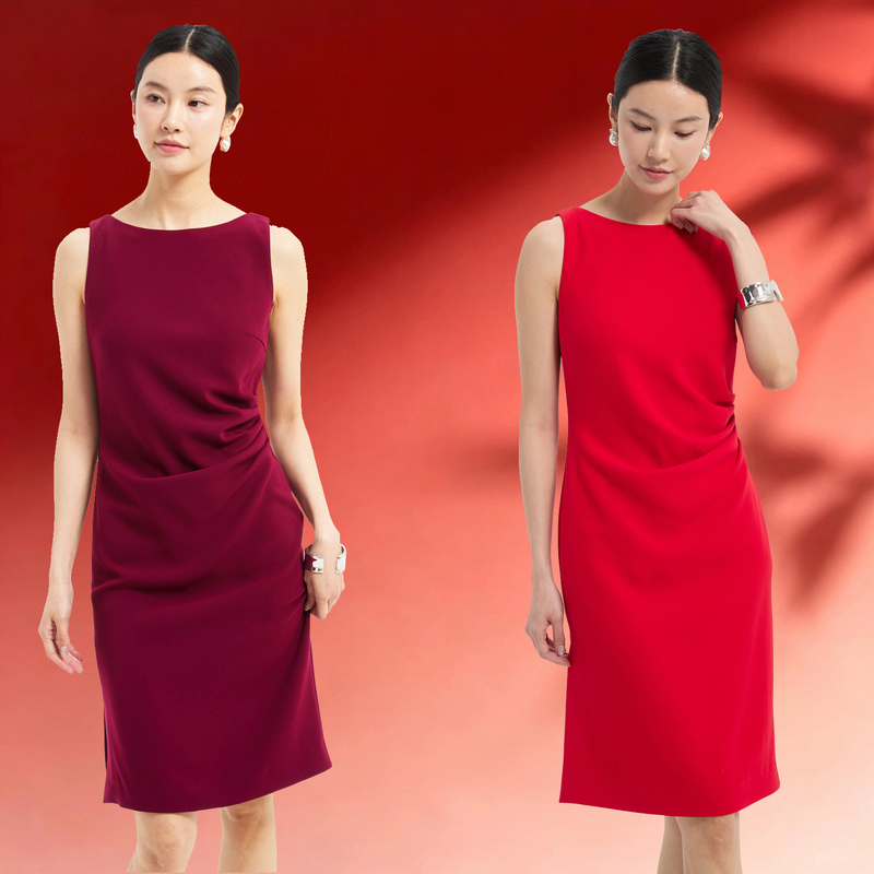 Rachel Celebrity Style Business Red Acetate Dress for the Year of Birth, Suitable for Mother-In-Law, Mother, Bridesmaid, and Bride Rachel Celebrity Style Business Red Acetate Dress for the Year of Birth, Suitable for Mother-In-Law, Mother, Bridesmaid, and Bride