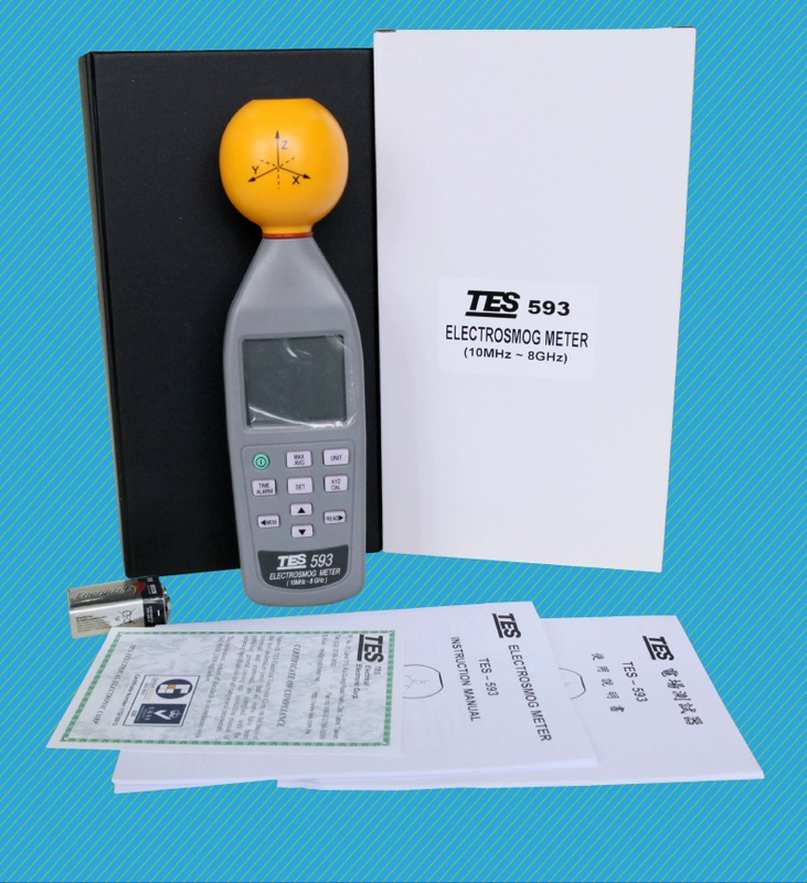 Đài Loan TES-593R Gaussmeter bức xạ sóng điện từ có độ chính xác cao máy dò tần số cao kỹ thuật công nghiệp trạm gốc