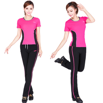 Kesell short-sleeved womens sports fitness clothes dance square dance suit group purchase aerobics suit costume