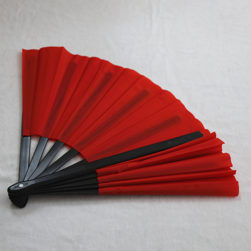 Bamboo bone magic fan red tai chi kung fu fan ringing fan high-end martial arts fan performance Chinese style folding fan