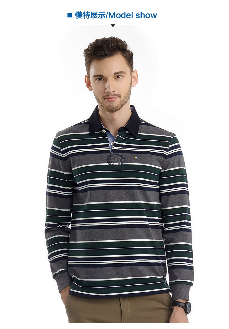Đồng bằng UCLA dệt tay dài hạn POLO ao thun polo nam