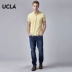 Mùa hè UCLA2018 mới dành cho nam áo thun cotton ngắn tay ngắn kinh doanh áo thun cổ điển màu rắn áo cotton nam Polo