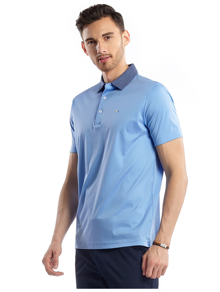 POLO tay áo ngắn màu trơn áo thun nam có cổ