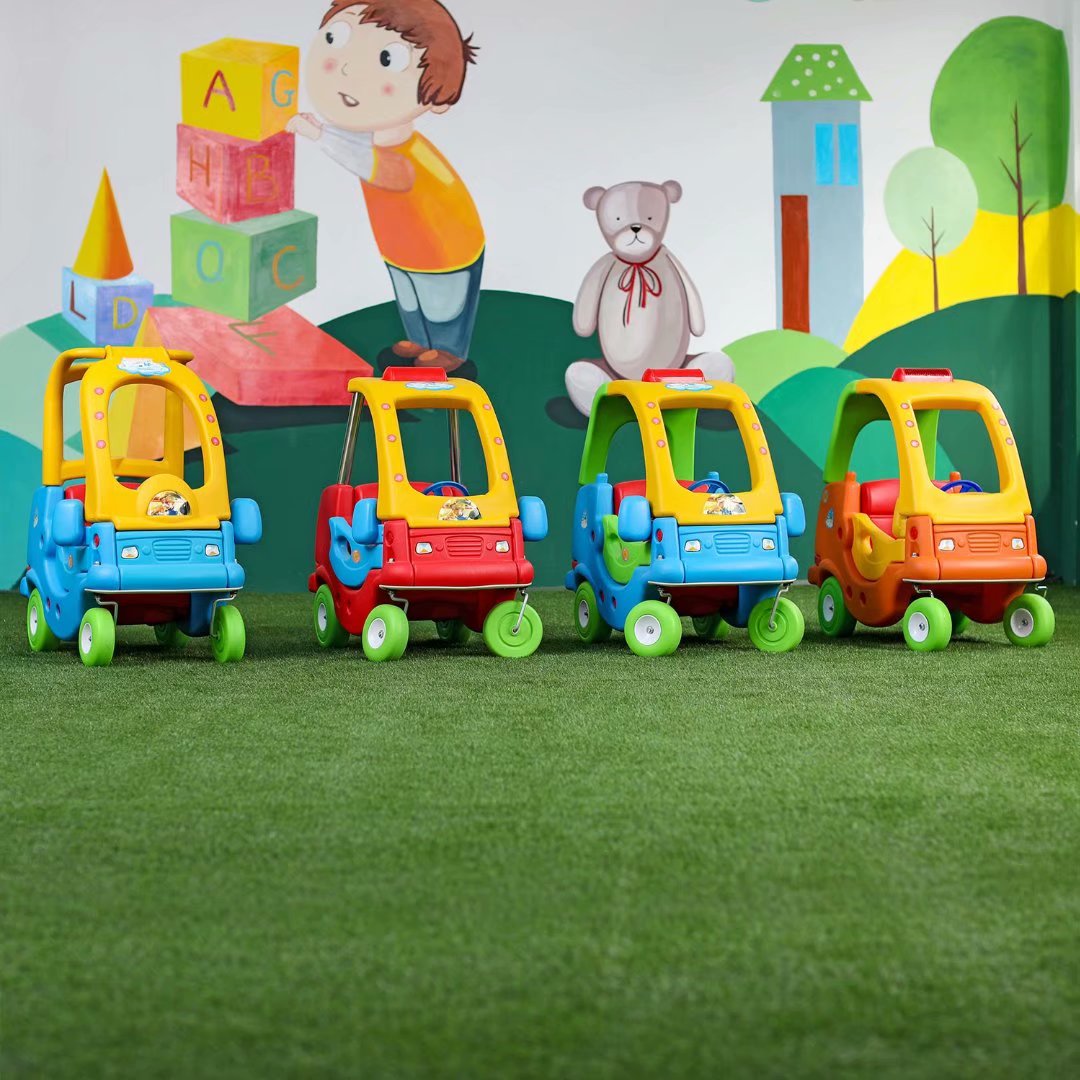 Naughty Castle Children Double Seat Fire Truck Small Police Car Golden Tortoise Patrol Car Toddler Toy Car Four Wheels Baby Car