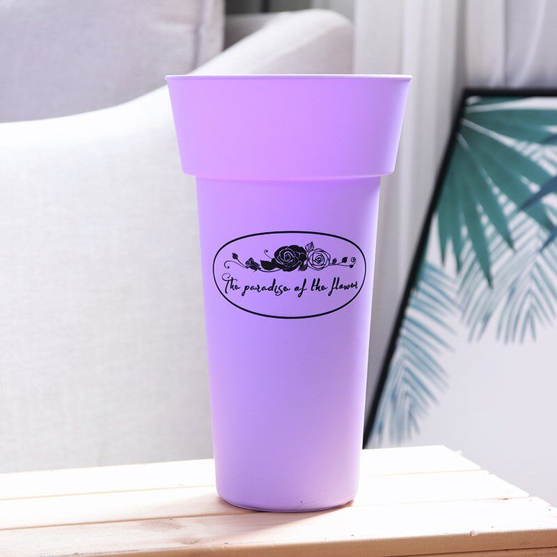 Flower shop display flower bucket White flower tube plastic bouquet