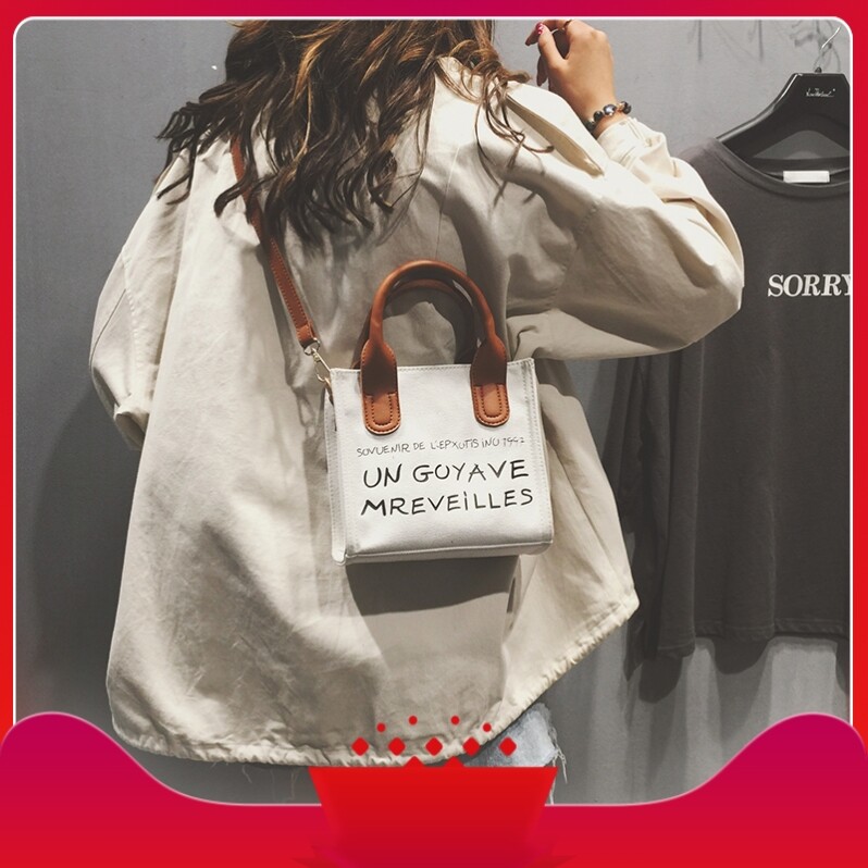 Canvas bag ins Korean style small capacity 2022 summer bag all-match girl new student crossbody bag