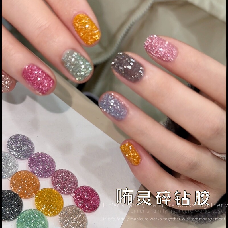 Lin'Er Nail Art Supplies 12 Colors Glitter Rhinestone Gel Summer Dopamine Candy Color Series Ultra Bright Flashing Bottle Gel Lin'Er Nail Art Supplies 12 Colors Glitter Rhinestone Gel Summer Dopamine Candy Color Series Ultra Bright Flashing Bottle Gel