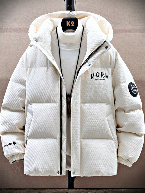 Down Jacket Winter New Style American Style Youth Thick Hooded Jacket Casual Simple Warm Thick down Jacket