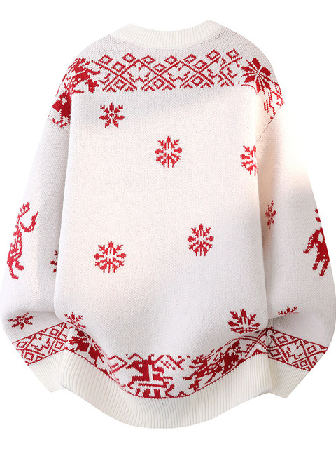 Red Sweater for Men in Their Zodiac Year, Round Neck, Warm Knitwear, Trendy for Teenagers and Students, New Model for the Year of the Horse, Base Layer Sweater