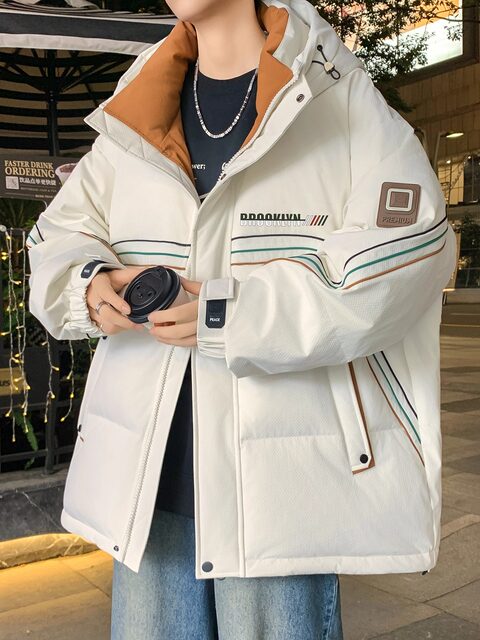 Men's down Jacket Winter 2025 New Hooded Coat Men's Thickened Warm Youth White Duck down Lightweight Cold-Proof Clothing