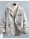 Winter New Style Fleece-Lined Thick Woolen Coat for Teenagers, Trendy Faux Two-Piece Jacket, Stylish Loose-Fit Men's Cotton Clothing