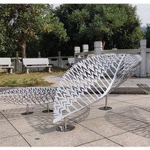 Stainless steel leaf sculpture ornaments outdoor courtyard garden creative hollow leaf pool landscape metal decorations