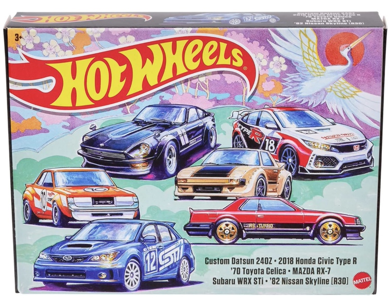 Hot Wheels Japanese Style Car 6 Gift Boxes Datsun Honda Civic 70 Toyota Mazda Subaru