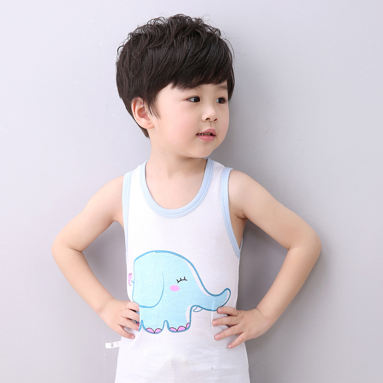 Đồ ngủ trẻ em bé trai mùa hè cotton không tay áo yếm trẻ em bé đáy áo bé phim hoạt hình đồ lót đồ lót