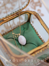 MAOLI Rome time law style retro 14K bag gold natural fresh water baroque pearl regulating necklace