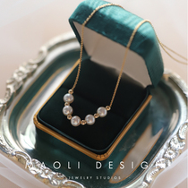 MAOLI Wenwan Years America Imported 14K Gold Natural Freshwater Pearl Golden Bean Necklace choker