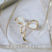 MAOLI elegance 100 lap high quality natural freshwater pearl 925 pure silver fine work butterfly knot brooch brooch