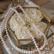 MAOLI Heavy work custom hard gold wire drawing process intense light natural fresh water pearl 925 pure silver string bead necklace