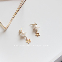 MAOLI Time Planet original imported 14K gold gold gold fresh water pearl earrings sweet hipster