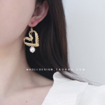 MAOLI afternoon dessert original 14K gold Gold Gold Gold baroque pearl retro sweet lace earrings