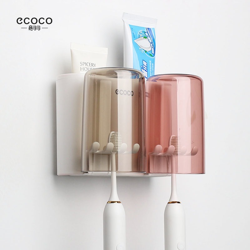Toothbrush shelving toothbrushing cup suit wall-mounted free electric toothbrush holder Couple mouthwatering cup tooth shelf