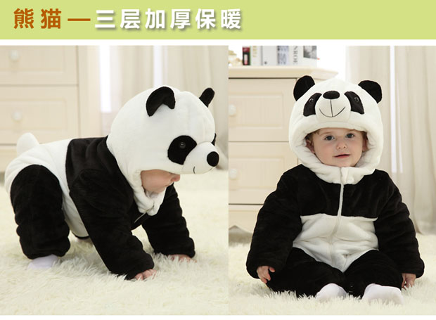 Quần áo trẻ em mùa đông quần áo trẻ em mùa thu và mùa đông nhồi bông lưới màu đỏ dễ thương hình động vật ra quần áo cotton body chip cho bé sơ sinh