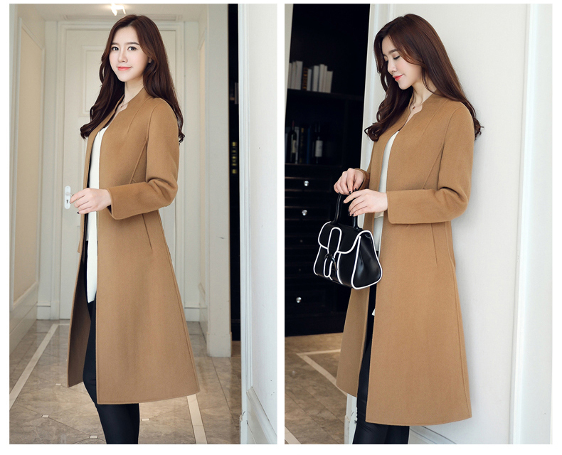 Áo khoác len nữ dài phần 2018 phiên bản Hàn Quốc mới của Slim slim len hai mặt áo len nữ mẫu áo dạ ngắn đẹp 2021
