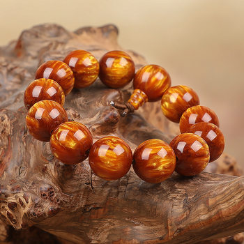 Gold silk sea willow bracelet, men's buddha beads, cultural toys, street stall antique bracelet, tourist attraction blood willow 108 rosary beads