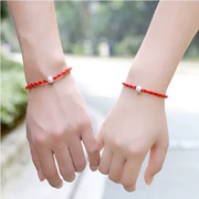 Sư tử nhỏ dây đỏ quà tặng hạt gió lạnh vòng tay nữ sinh viên sterling bạc phiên bản Hàn Quốc của Bộ đôi bạn gái vòng chân - Vòng chân