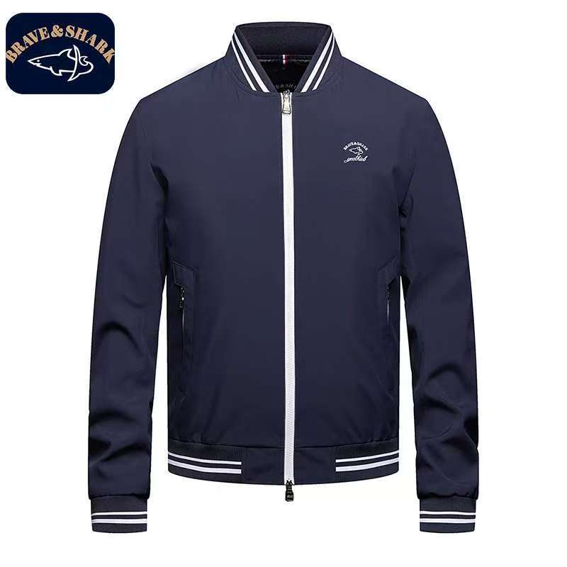 Brave&Shark/Warrior Shark Men's Jacket High-End Limited Edition Embroidered Stand Collar Baseball Jacket 1321