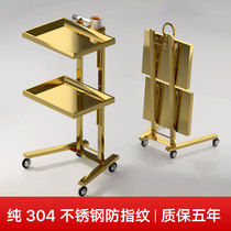 Stainless steel beauty salon bar car net red cart Hair salon tools Hair clipper hair folding special hot dyeing car