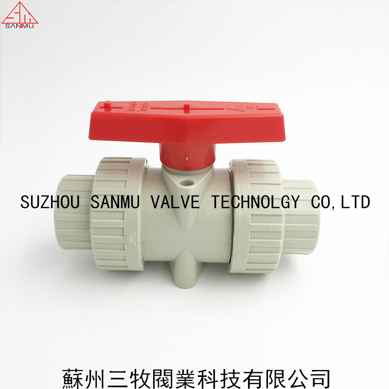 PPH double ball valve PP double live ball valve PPR ball valve CSC PPR beige ball valve 20-110