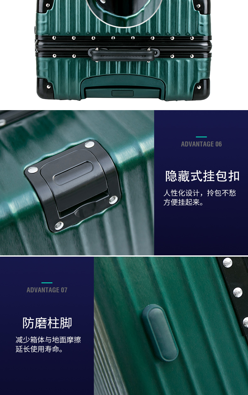 Retro khung nhôm xe đẩy trường hợp 20 nội trú hành lý 240,000 bánh xe cho nam giới và phụ nữ 26 du lịch mật khẩu 29 inch dây kéo vali vali màu hồng
