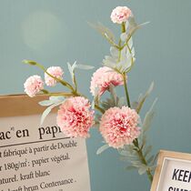 6 heads Nordic emulation Flower French bulls Show Ball Dandelion Living-room Decorated Tea Flower Arrangement Brief Wedding Celebration Fake Flowers