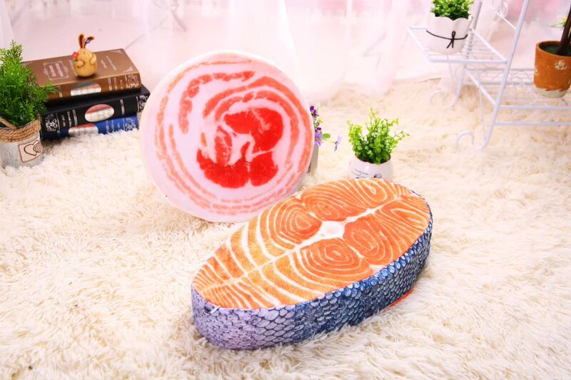 Cartoon Simulation Salmon, Salmon Belly, Plush Toy, Doll, Cushion, Pillow, Seat Cushion, Stuffed Animal, Rag Doll