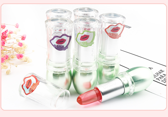 Aloe Vera Change Lipstick Crystal Jelly Color Lipstick Waterproof-stick Cup Moisturising Moisturising Model Student Makeup Makeup - Son môi son black rouge ver 7