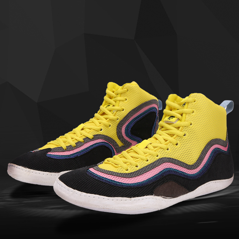New wrestling shoes men's professional high-top comfortable rubber sole non-slip mesh surface breathable gym indoor and outdoor boxing