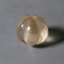 Liao Gold White Crystal Beads Pumpkin Pearl Old Crystal Round Pearl Liao Dynasty Old Crystal Round Pearl with Everest Everest White Crystal