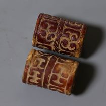 Buddha Yuan Pavilion Shang Zhou Period Qikou Jade Lezi exquisite carving Cirrus decoration Jade beads Jade pipe accessories