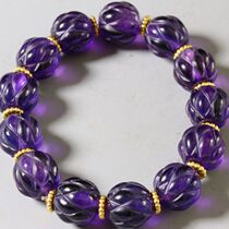 Liao Jin Purple Crystal Handstring Pumpkin Pearl Old Crystal Bracelet Liao Dynasty Petal Pearl Old Crystal Hand Strings Round Pearl Crystal