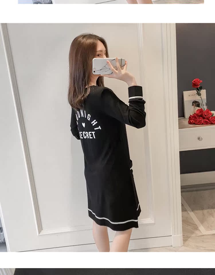 Mùa xuân và mùa thu cotton modal dài tay pad áo ngủ nữ đồ ngủ lỏng đơn giản giản dị mặc áo ngực dịch vụ nhà áo đầm mặc ở nhà
