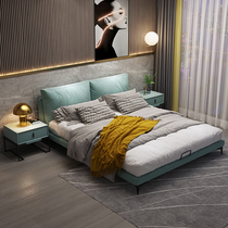 Italian light luxury wash-free technology cloth bed modern simple double bed 18 meters minimalist small apartment master bedroom wedding bed
