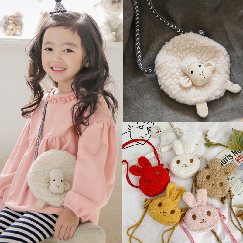 Child Skew Bag Adorable Princess 1-3 Year Old Bag Mini Fashion Plush Rabbit Single Shoulder Bag Baby Zero Wallet