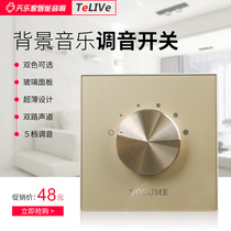 Tianle fixed resistance volume adjustment switch panel 86 type dual two-channel mixing sound background music smart home