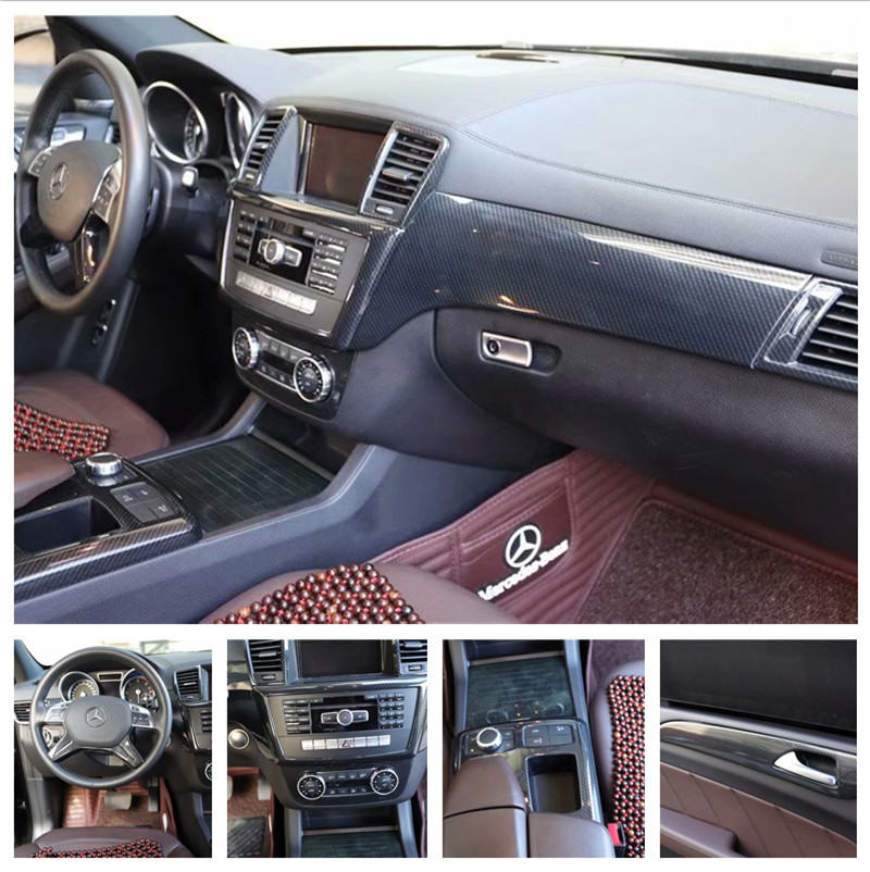 12-15 Mercedes-Benz ML350 ML400 ML500 GL-class carbon fiber interior stickers mahogany central control gear stickers